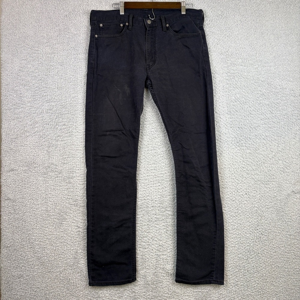 Levis 513 Jeans Mens 34x36 Black Slim Straight Fit Stretch Denim Casual Pants